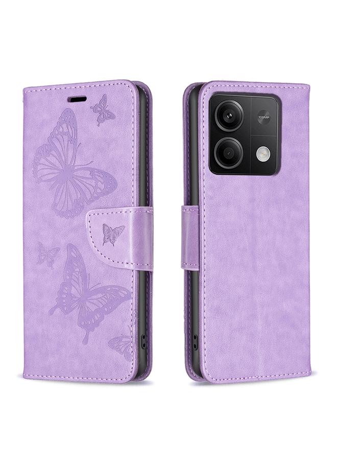 Case For Xiaomi Redmi Note 13 Two Butterflies Embossing Leather Phone Case