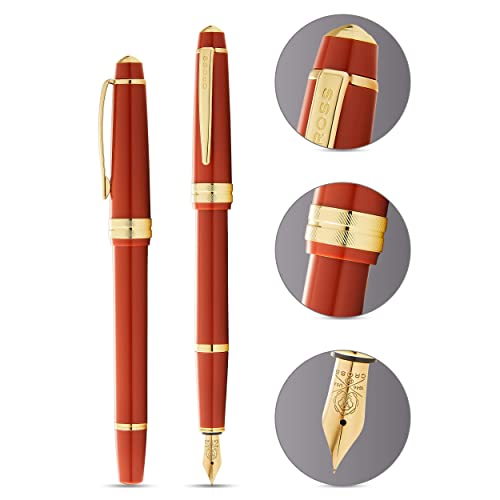 Cross Bailey Light Refillable Fountain Presented in a Everyday Gift Box - Medium Point, Black Ink, Polished Amber - Image 2