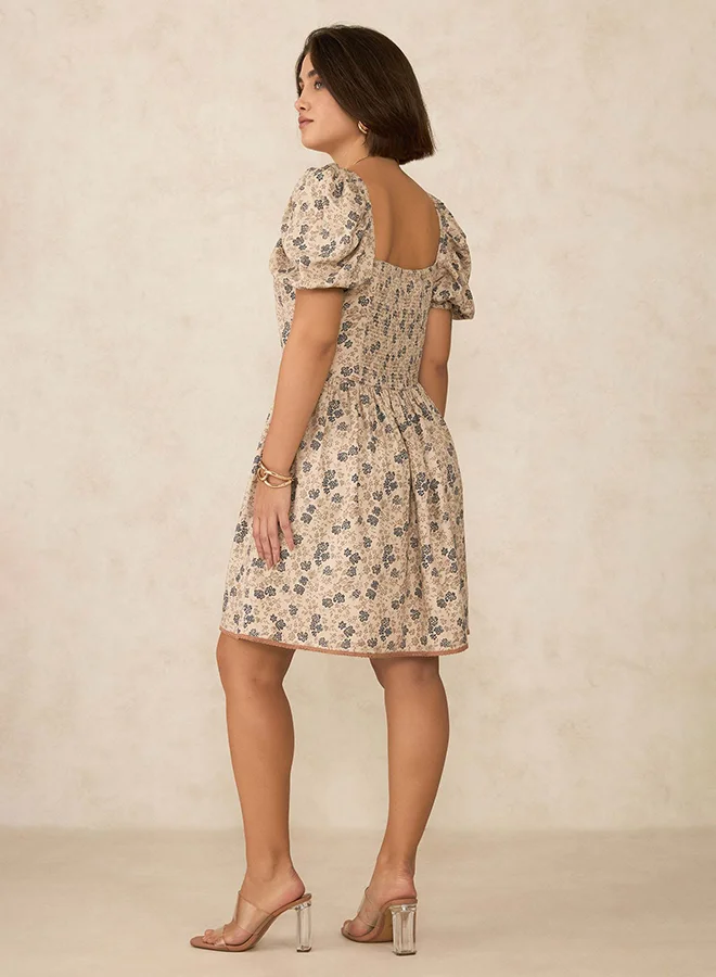 Virgio VIRGIO Linen All Over Printed Mini Dress