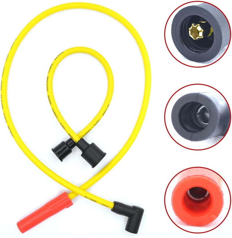 MAS Performance HEI Ignition Distributor w/Cap & Rotor and Spark plug Wire set Compatible with Ford 351 400 460 HEI 65000 Volt Coil KA-1046013 PE332U JM6506BL 351CBLHEI0(Red HEI Kit) - Image 4
