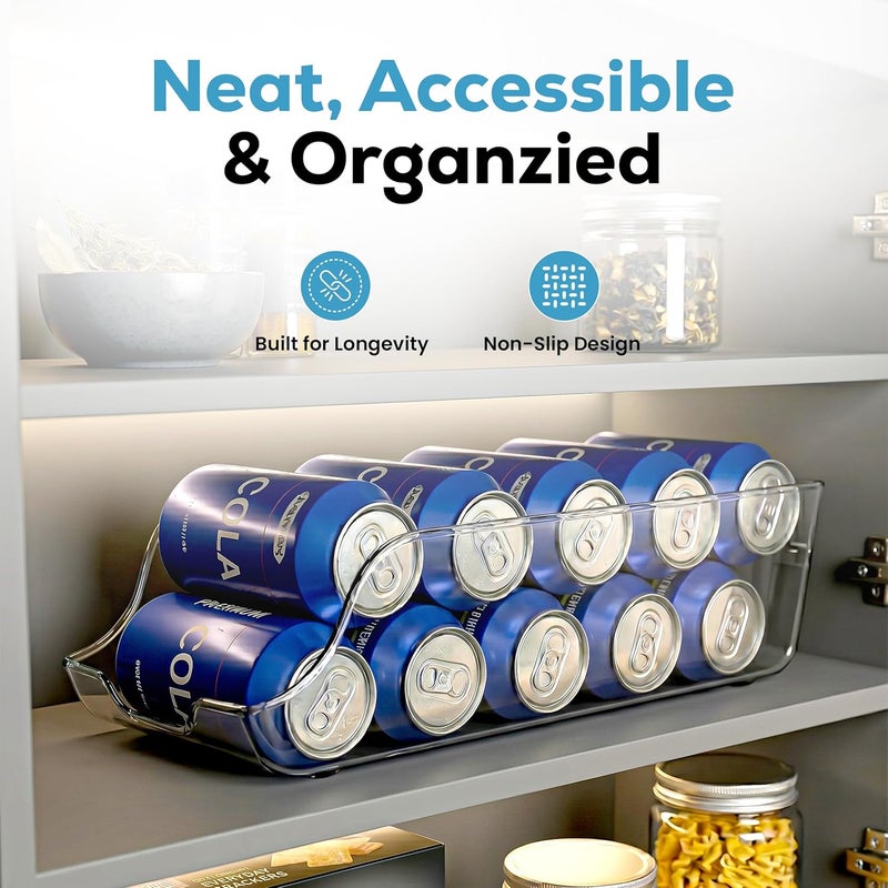 Utopia Kitchen Can Organizer for Pantry - Soda Can Organizer for Refrigerator - Can Storage Organizer Pantry, Fridge & Freezer Organization - Holds Food & Soup Can (Pack of 2, Clear) - Image 2