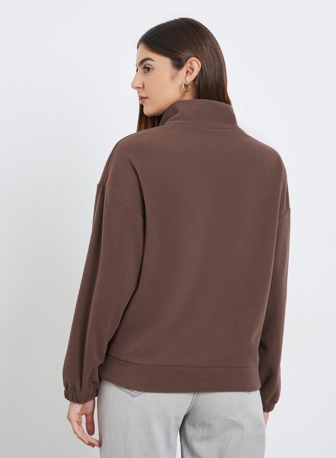 ستايلي سويت شيرت فليس بسحاب نصف الطول - Image 4