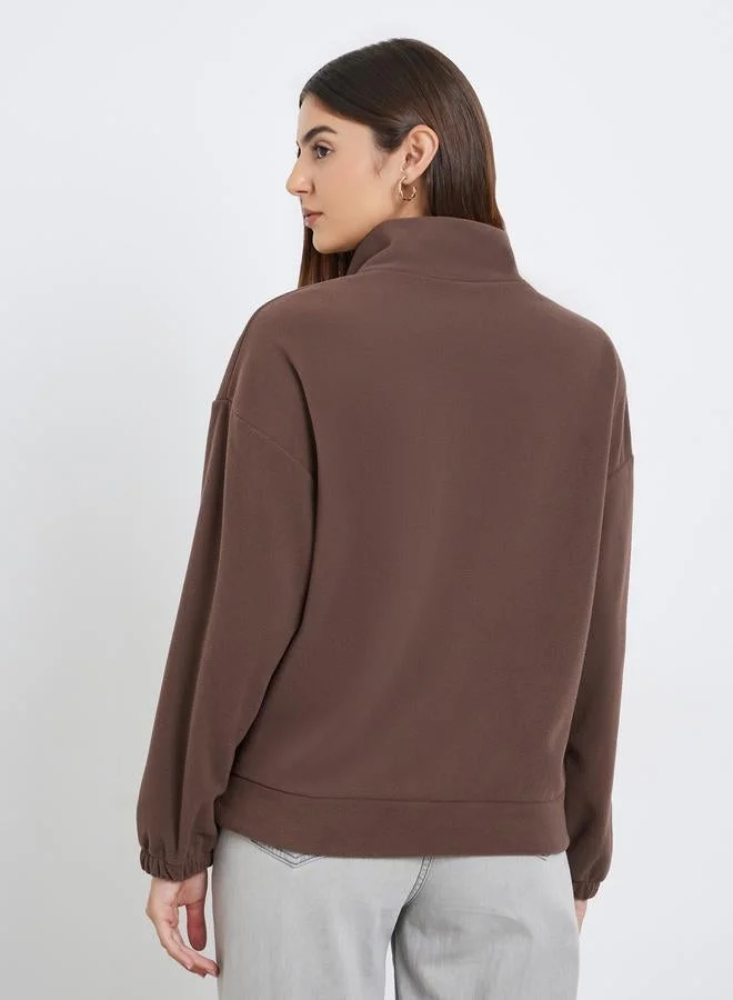 ستايلي سويت شيرت فليس بسحاب نصف الطول