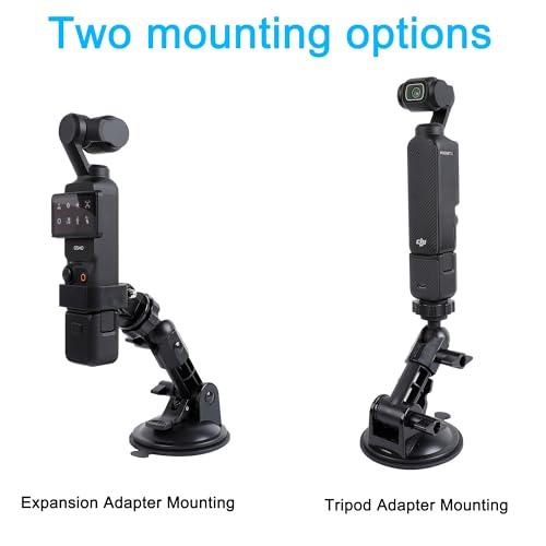 PellKing Suction Cup Mount for DJI Osmo Pocket 3,Car Windshield Window Dash Holder Kit with Expansion Adapter Accessories for DJI OSMO Pocket 3 Camera - Image 3