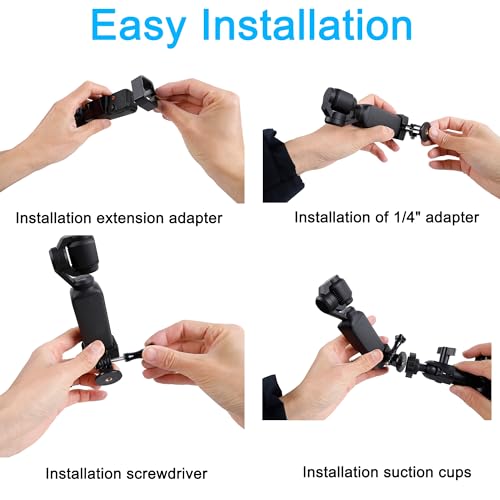 PellKing Suction Cup Mount for DJI Osmo Pocket 3,Car Windshield Window Dash Holder Kit with Expansion Adapter Accessories for DJI OSMO Pocket 3 Camera - Image 4