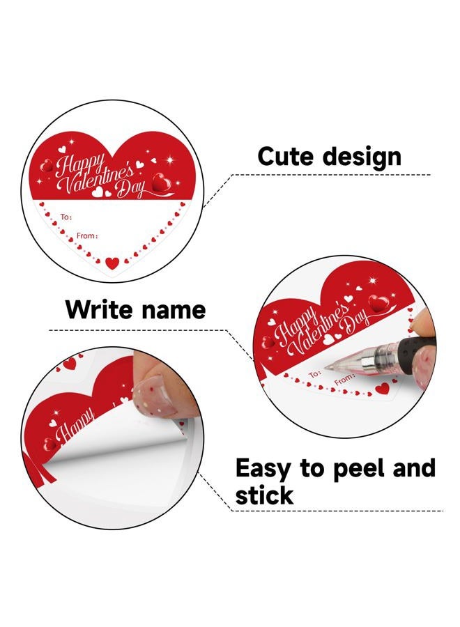 Alynta Happy Valentine's Day Stickers - Valentines Gift Tag Stickers 2 Inch 60Pcs Heart Design Sticker Valentines Labels for Envelope Seals Cards Valentine's Day Decorations - Image 3