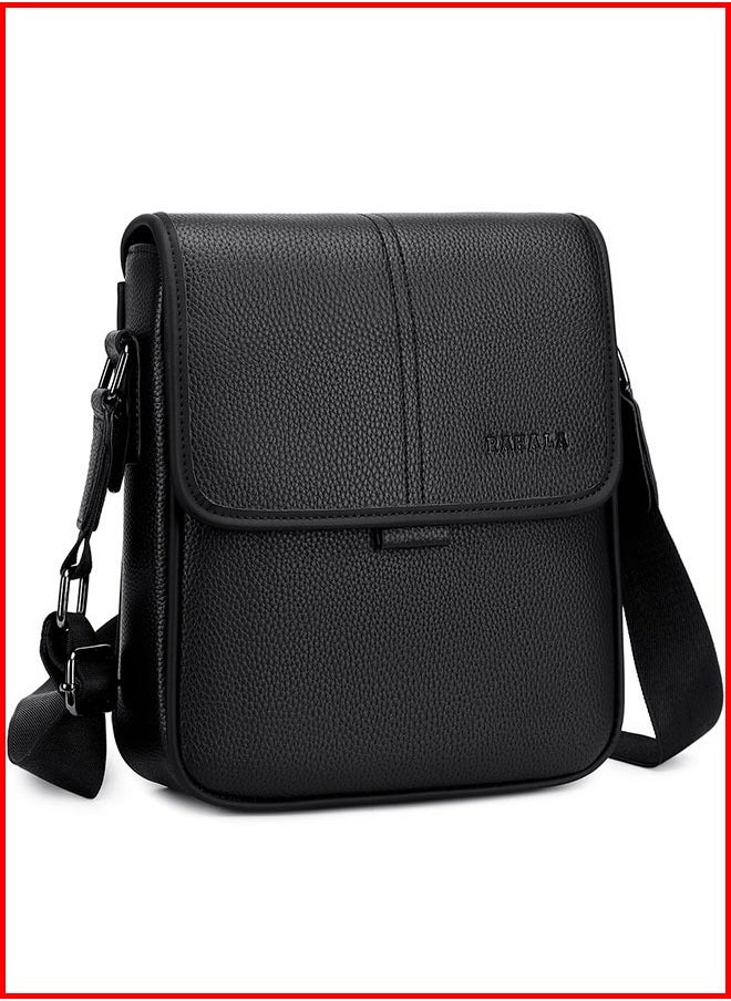 RAHALA 9506-1 Leather Modern Shoulder Work Travel Everyday Use Organized Stylish Crossbody bag - Black  - Image 1