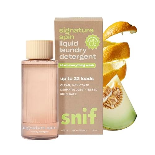 Snif Signature Spin Laundry Detergent, Classic, Clean and Crisp Scent, 32 Loads, Non-Irritating to Skin, Clean, Non-Toxic, Vegan, Cruelty Free, 16oz - Image 1