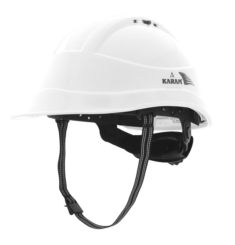 KARAM PN542 Safety Helmet for Men Industrial & Construction Helmet | Ratchet Type Adjustment with Adjustable Chin Strap | Ventilation & Side Slot for Attachment | EN Certified Hard Hat | Super White - Image 5