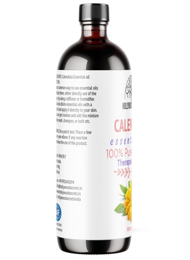 Hollywood Secrets Pure Calendula Essential Oil Therapeutic Grade 100ml - Image 3