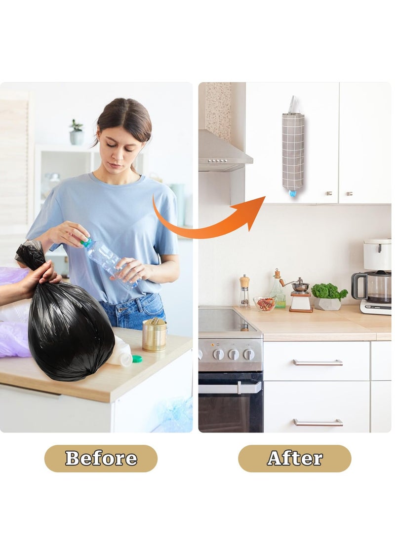 Plastic Bag Holder Organizer Plastic Bag Organizer and Dispenser Washable Large Grocery Bag Organizer Reusable Shopping Bag Trash Bag Dispenser for Kitchen Travelling Supplies, 2 pce - Image 5