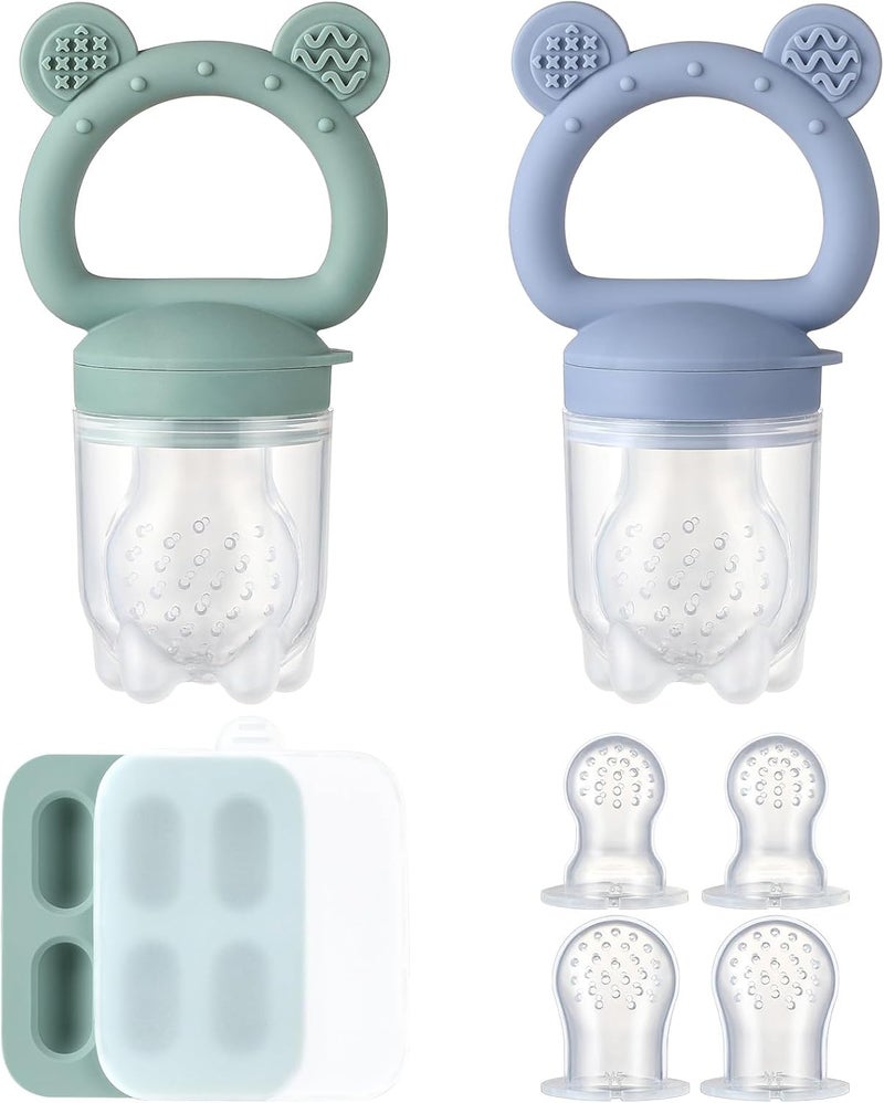 POIKSHARK 2 Pack Silicone Baby Fruit Feeder Set - Image 1