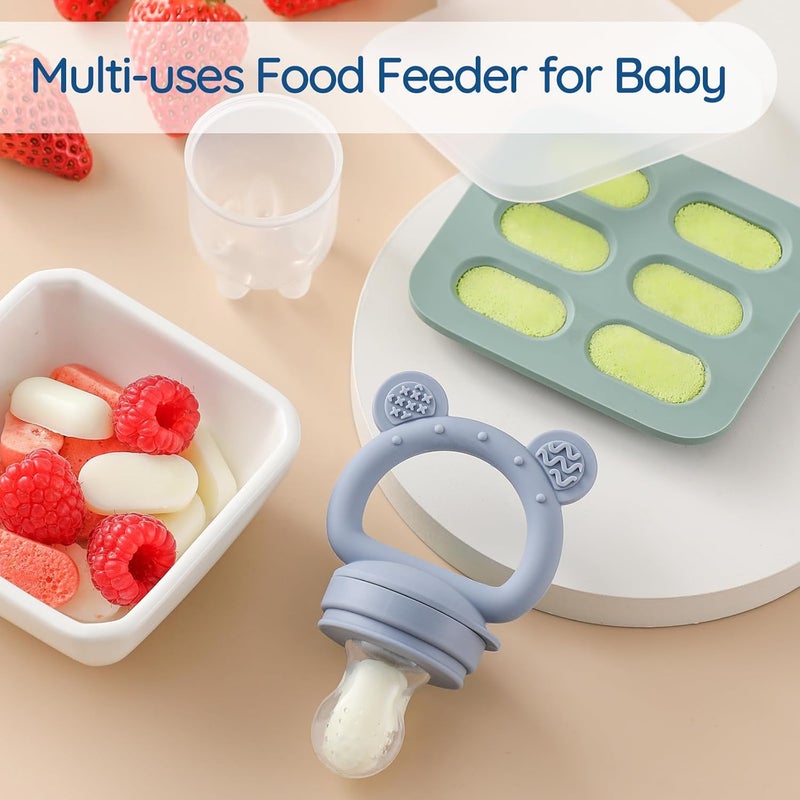 POIKSHARK 2 Pack Silicone Baby Fruit Feeder Set - Image 4