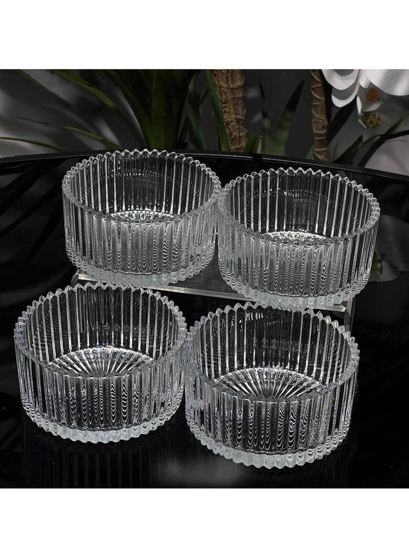 طقم بولات زجاجية شفافة 4 قطع – تصميم عميق وأنيق بسعة 275 مل لتقديم الجيلي والحلويات والآيس كريم – لمسة فاخرة لمائدتك اليومية - Image 1