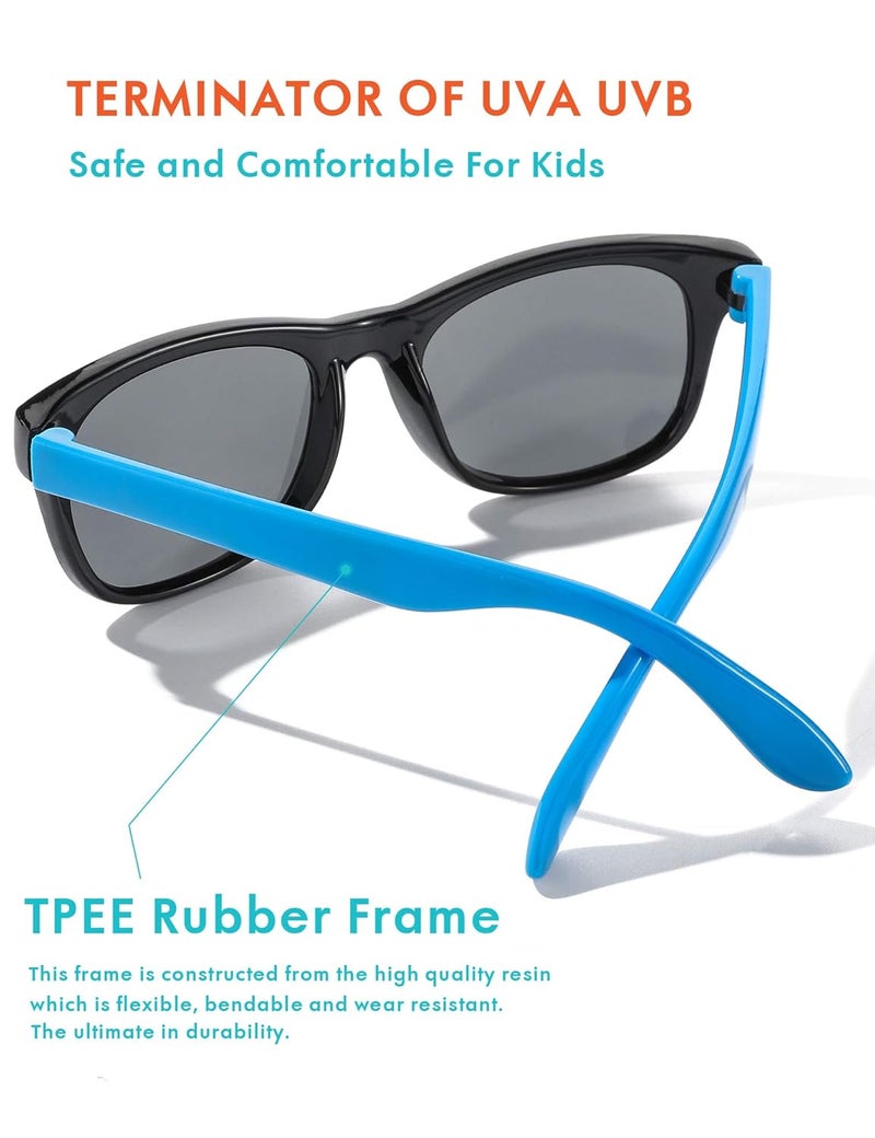 ROSSINI نظارات شمسية مرنة للأطفال من ROCF ROSSINI، قطعتين غير قابلة للكسر، نظارات شمسية للأطفال من عمر 2-8 سنوات، مع علبة، UV400 - Image 3