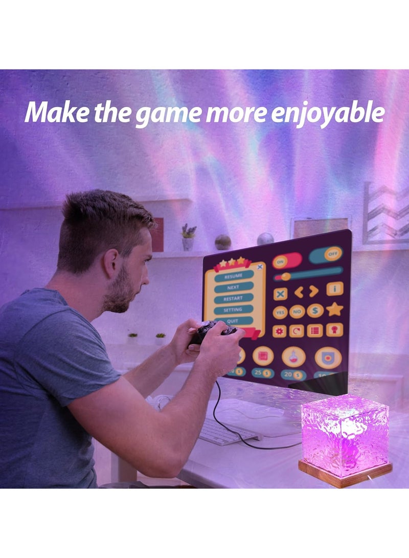 ARNOTEC Ocean Wave Projector Lamp – 16 Colors Aurora Northern Lights Night Light with Remote Control, Crystal Water Ripple Lamp for Bedroom & Room Decor - Image 3