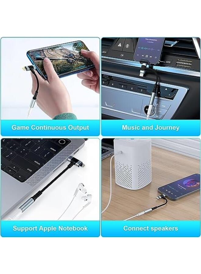 Lightning To 3.5 Mm Headphone Jack Adapter 2 In 1 Headphone Adapter For Iphone Type C To 3.5Mm Female Headphone Jack Adapter Compatible With Samsung Galaxy  - Image 3