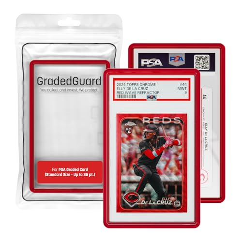 GradedGuard Graded Card Guard Case for Standard PSA Slab Case Transparent Deep Colors High Gloss Finish Stackable Made to Fit PSA Solid TPU and PC Design Ruby - Image 1