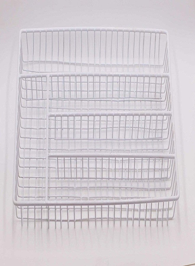 INDIAN DECOR. 28970 Stainless Steel Large Cutlery Tray 36 x 26 cm (White, 36 x 26 cm) - Image 1