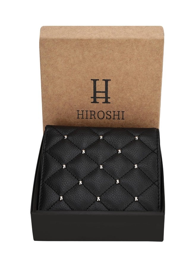 HIROSHI Quilted Leather Purse with Rivets - Image 3