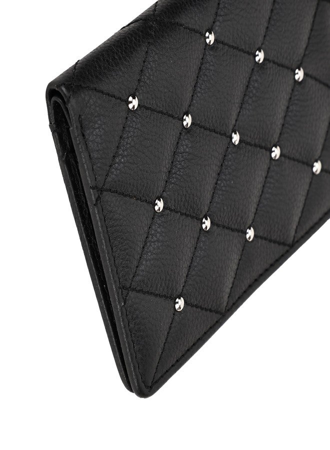 HIROSHI Quilted Leather Purse with Rivets - Image 2