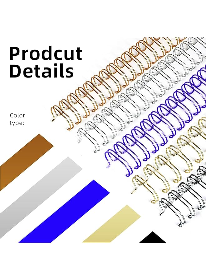 erorex Spiral Binding Coils 14.3Mm 3:1 Pitch 100 Pack Assorted Colors Metal For Notebooks Files Documents - Image 3