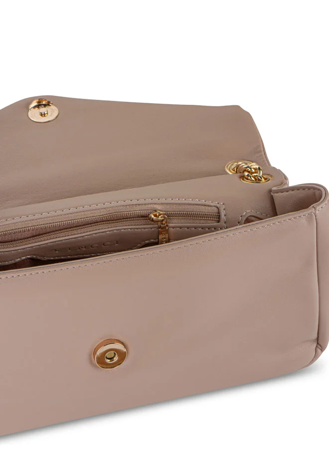 Vincci Women Quilted Shoulder Bag With Chain detail