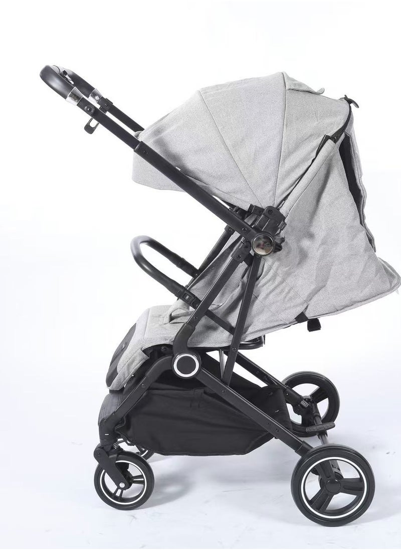 burbay Two-way baby stroller with stainless steel folding handle for travel and trips  - Image 2