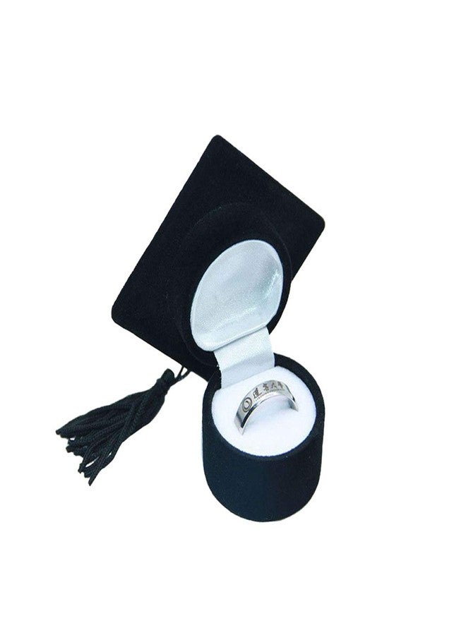 Amosfun Graduation Cap Shaped Ring Box Creative Jewelry Storage Box Ring Organizer Case Graduation for Celebration Graduation Party Supplies (Black) - Image 1