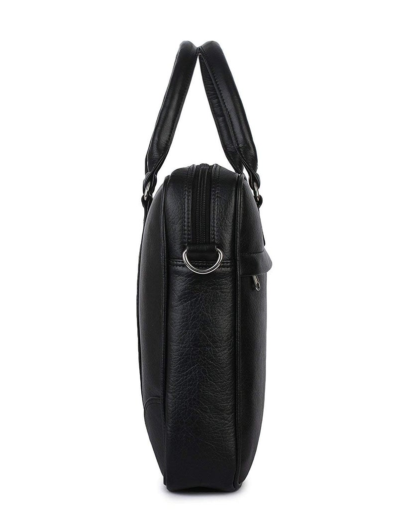 K London Professional Unisex Laptop Messenger bag|Briefcase|Office bag, Black PU Leather, Dual Handle with Shoulder Strap| Office Bag for men and women Support Upto 15 Inches (1803_Black) - Image 4