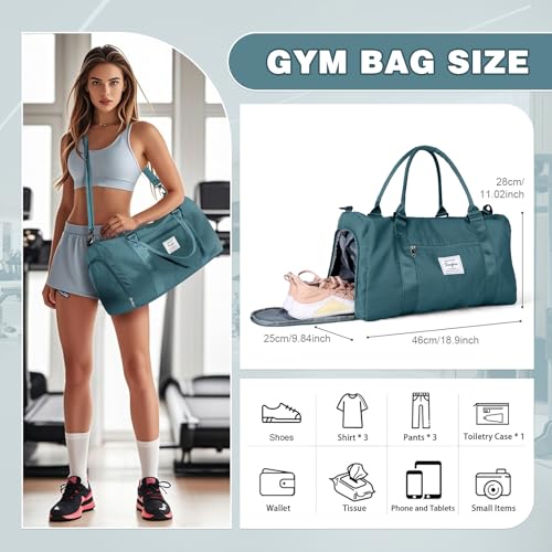 BJLFS Weekender Duffel Bags for Women Men, Travel Totes Bag for Airplane, Cute Sports Gym Dance Overnight Luggage Bag with Wet Pocket Shoe Compartment, Carry On Hospital Bag for Labor and Delivery - Image 3