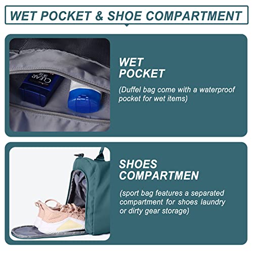 BJLFS Weekender Duffel Bags for Women Men, Travel Totes Bag for Airplane, Cute Sports Gym Dance Overnight Luggage Bag with Wet Pocket Shoe Compartment, Carry On Hospital Bag for Labor and Delivery - Image 5