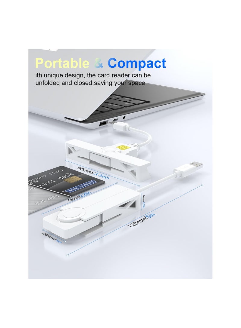 SOLARAE USB CAC Reader Military, USB Smart Card Reader, DOD Military USB Common Access CAC, Mini Fold ID, Debit, Credit CAC Memory Card Reader Compatible with Windows, Mac OS and Linux(1 Pack) - Image 5