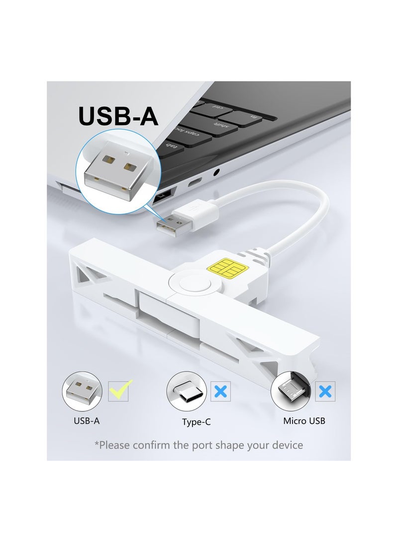 SOLARAE USB CAC Reader Military, USB Smart Card Reader, DOD Military USB Common Access CAC, Mini Fold ID, Debit, Credit CAC Memory Card Reader Compatible with Windows, Mac OS and Linux(1 Pack) - Image 2