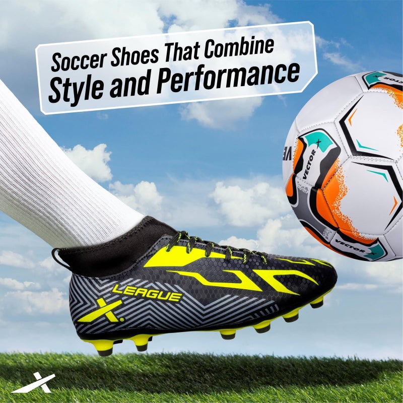 Vector X League Football/Soccer Shoes/Studs - Black-Green - Image 5