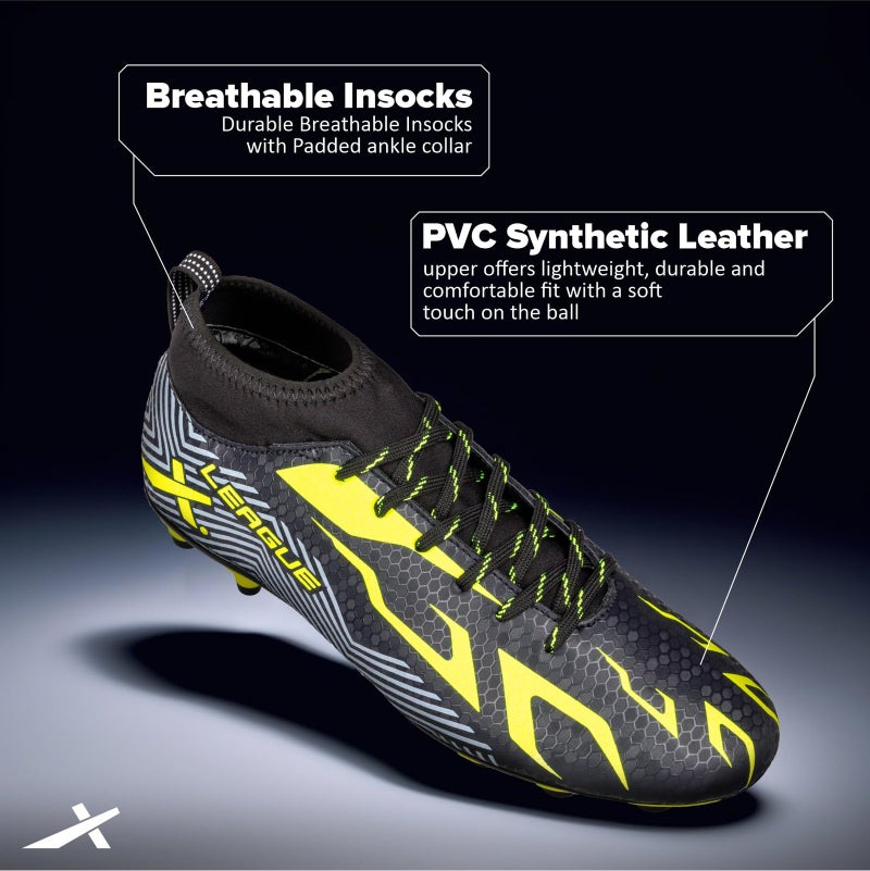 Vector X League Football/Soccer Shoes/Studs - Black-Green - Image 4