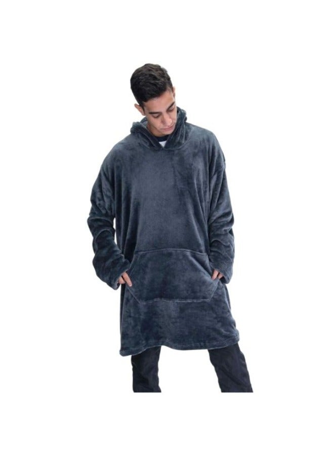 Mintra Mintra Oversized Microfiber Large Size Wearable Blanket Dark Grey 106x91 cm 