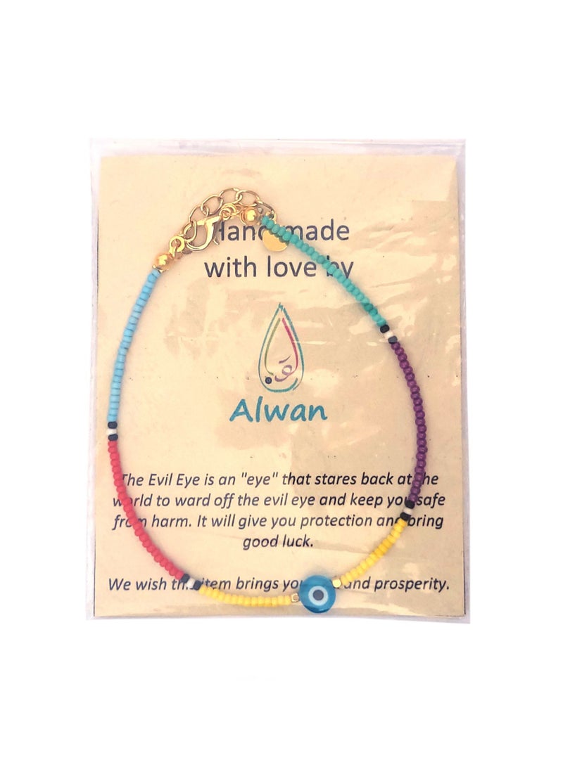 Alwan Medium Size Evil Eye Anklet - Image 4