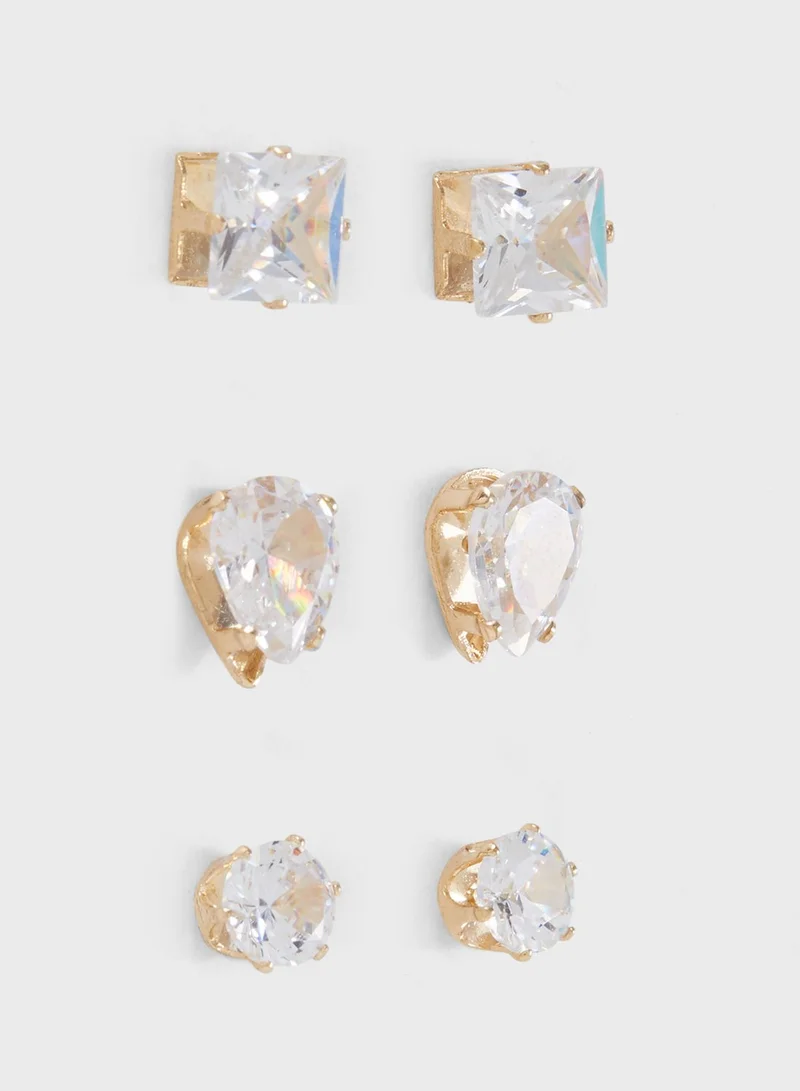 FOREVER 21 Multipack Stone Stud Earrings