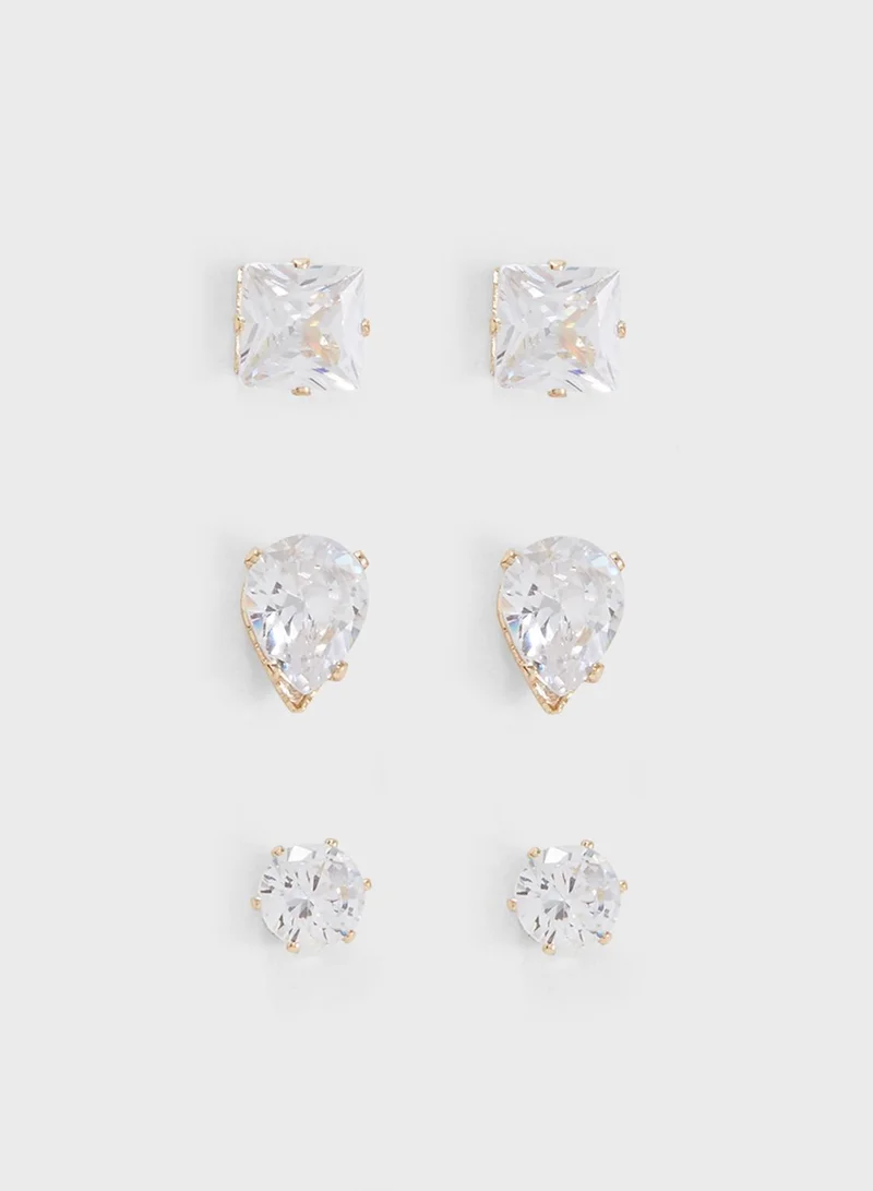 FOREVER 21 Multipack Stone Stud Earrings