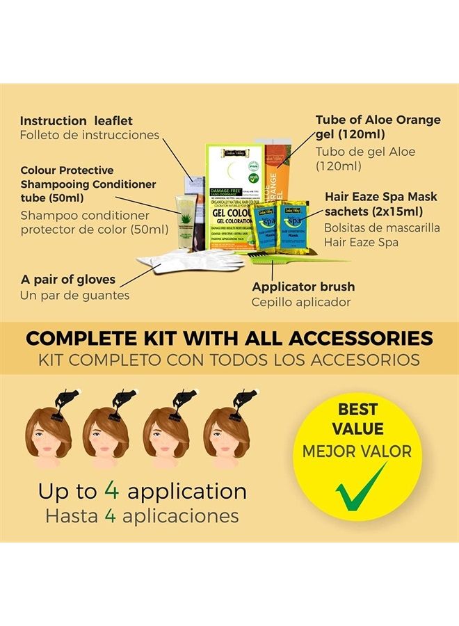 Indus Valley لون شعر جل طبيعي عضوي خالي من الأضرار دائم من إندوس فالي، خالي من الأمونيا، نباتي، خالي من القسوة، تغطية تصل إلى 100% من الشعر الرمادي | موصى به من قبل الأطباء | معتمد بيولوجياً - بني فاتح 5.0 (20 جرام + 200 مل) - Image 4