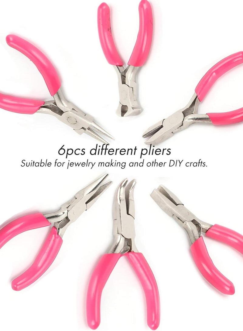 GGOOT 6pack Mini Jewelry Plier Tool Kit Set, with Soft Grip Handles Wire Cutters, Round Bent Nose Pliers Tools for Beading, Repair Hardware Tools  - Image 3
