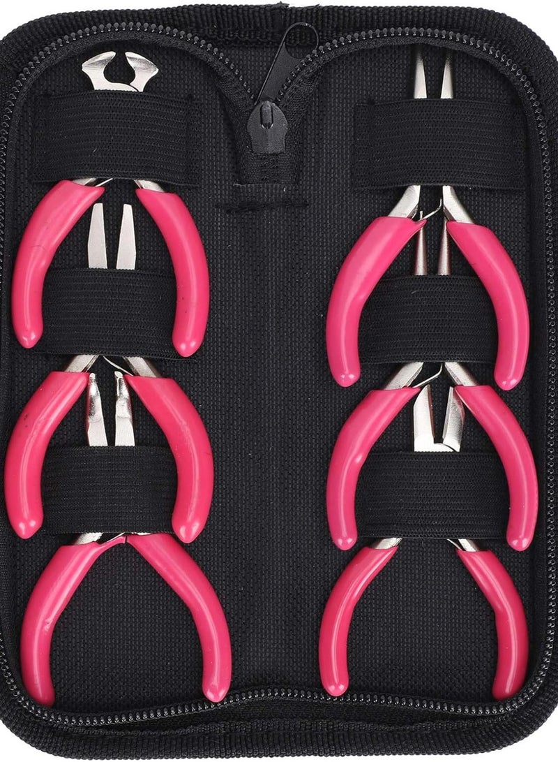 GGOOT 6pack Mini Jewelry Plier Tool Kit Set, with Soft Grip Handles Wire Cutters, Round Bent Nose Pliers Tools for Beading, Repair Hardware Tools  - Image 1