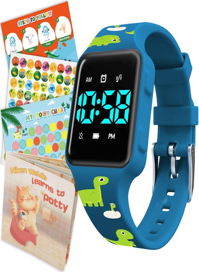 VTAIGE Toddler Potty Training Set – Potty Training Watch with Musical/Vibration Alerts, Fun Board Book, Progress Chart & Reward Stickers – Interactive Toilet Learning Kit for Boys and Girls Ages 2-6 - Image 1