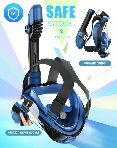 Greatever G2 Full Face Snorkel Mask with Latest Dry Top System,Foldable 180 Degree Panoramic View Snorkeling Mask with Camera Mount,Safe Breathing,Anti-Leak&Anti-Fog - Image 4