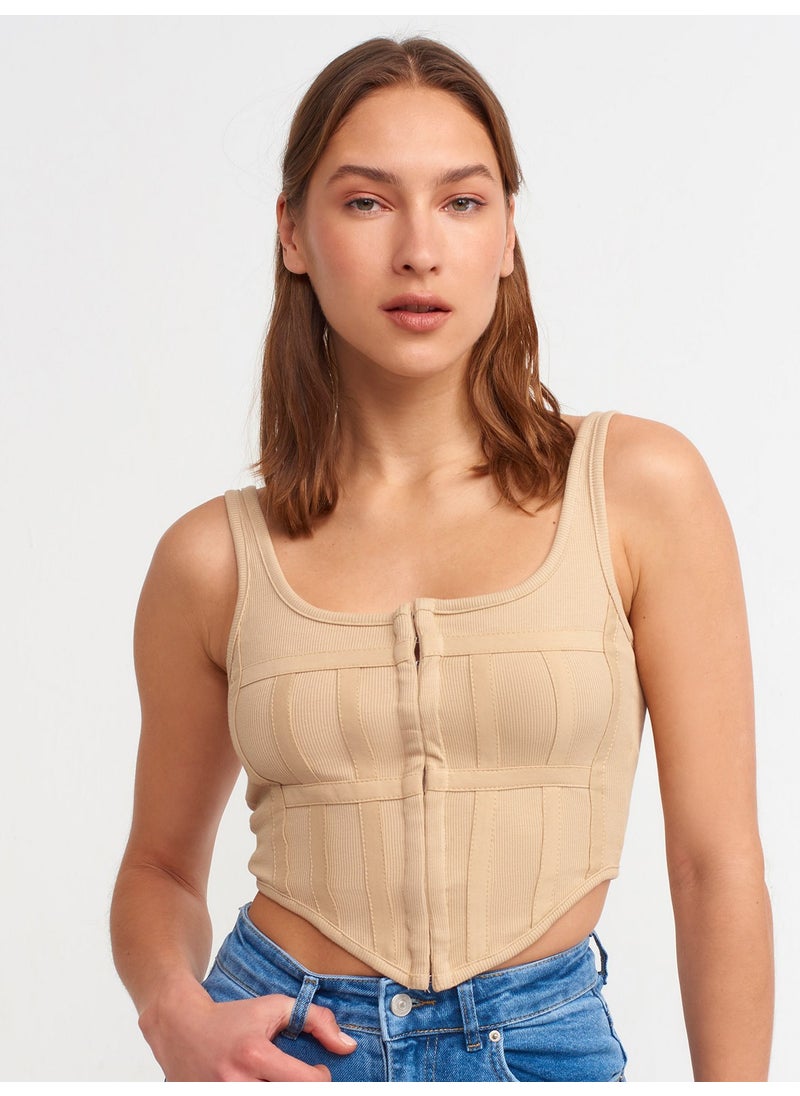 Dilvin 3791 Corset Top-Camel  - Image 2