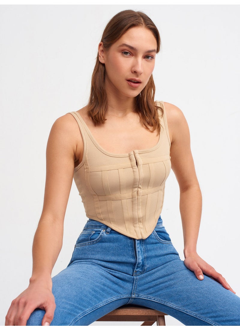 Dilvin 3791 Corset Top-Camel  - Image 4