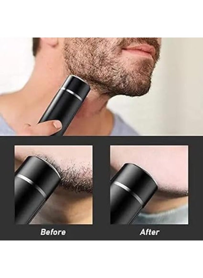 Portable Mini Electric Shaver for Men, Micro-USB Rechargeable Razor Trimmer, Cordless Beard Shaving Machine, Black