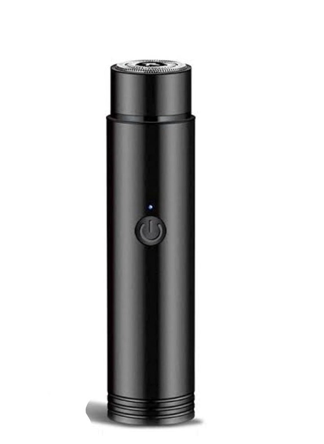 Portable Mini Electric Shaver for Men, Micro-USB Rechargeable Razor Trimmer, Cordless Beard Shaving Machine, Black