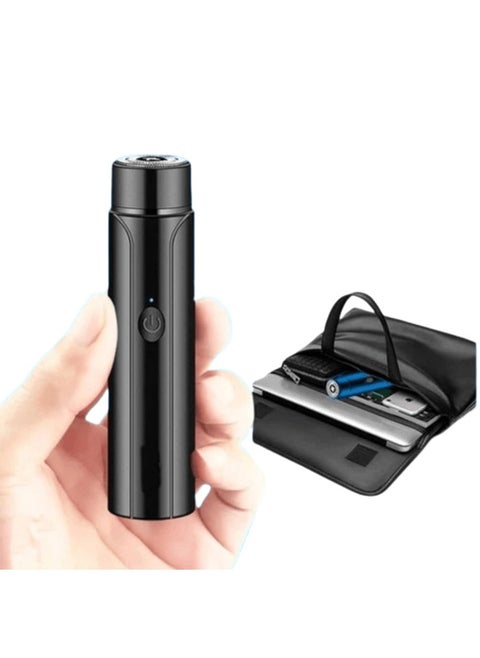 Portable Mini Electric Shaver for Men, Micro-USB Rechargeable Razor Trimmer, Cordless Beard Shaving Machine, Black